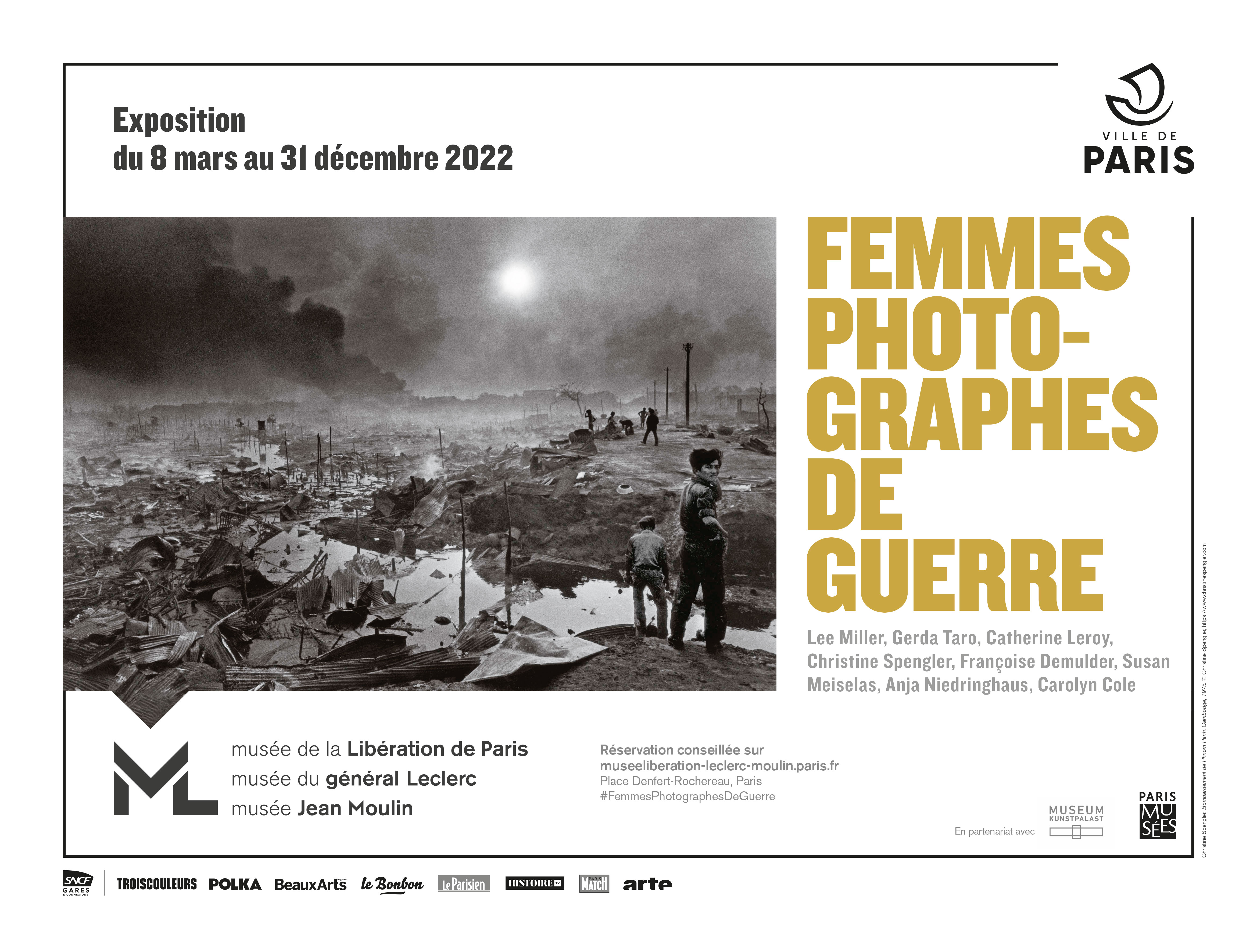 Affiche de l'exposition "Femmes photographes de guerre"