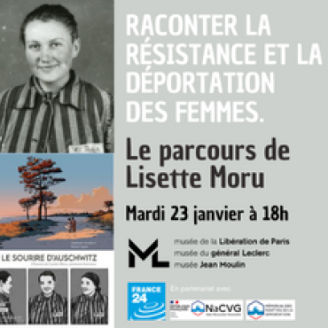 Photo d'archive et couverture de l'ouvrage de Stéphanie Trouillard "Les sourire d'Auschwitz"