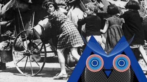 A gauche visuel de l'exposiiton, à droite visuel de la Nuit des musées 2020