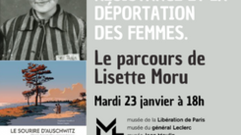 Photo d'archive et couverture de l'ouvrage de Stéphanie Trouillard "Les sourire d'Auschwitz"