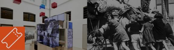 A gauche : vue des espaces du musée ; à droite : photo issue de l'exposition temporaire