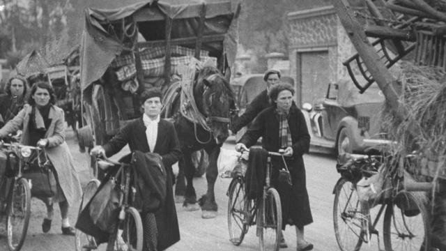 Photo d'archive : sur les routes de l'exode. 1940