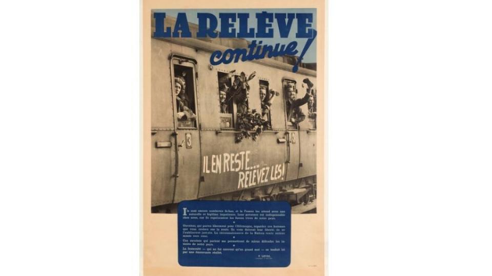 Affiche d'époque " La Relève continue "